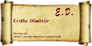 Erdős Dömötör névjegykártya